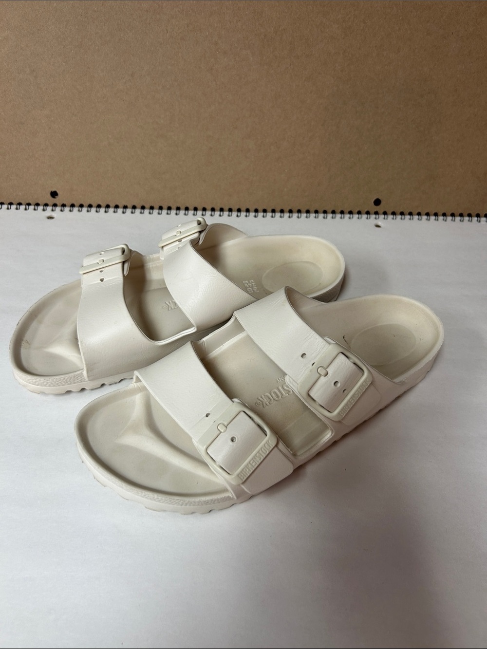 Birkenstock Kids White Double-Strap EVA Slide Sandals
